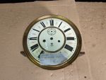 Antique Vienna German wall clock weight movement GUSTAV BECKER ENAMEL dial 81/4