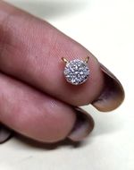 10K Yellow Gold Small Two-Sided Pendant 0.45g with 0.11 TCW Natural Diamonds