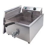 Electric Deep Fryer Single Basket Commercial Fat Chip Frying Stainless Steel 30L