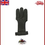 TC Archery Shooting Glove - Leather Hunting Gloves 3 Finger Bow Hunter Gloves