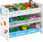 Kids Toy Storage Organizer 9 Bin Rack Children Book Shelf Nursery Playroom White