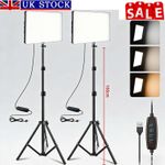 2x 11" LED Video Light Kit Dimmable Panel Lighting Photography Lamp Photo Studio