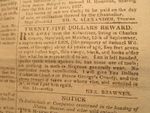 Antique Vintage Ephemera Full 1828 Washington DC Newspaper w/ Runaway Slave Ad