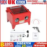 90L Bench Top Sand Blasting Cabinet Sand Blaster Abrasive Grit Shot Blast LED UK