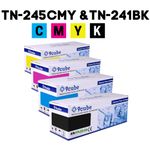 4 Pack Toner Fits For Brother TN241 TN245 HL3140 MFC9340 DCP9020