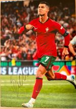 Cristiano Ronaldo Hand Signed Portugal Celebration HD Photo PSA Approved + COA