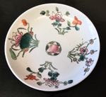 ​Antique Chinese Famille Rose 'Four Seasons' Porcelain Saucer Plate 19th Century