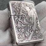 Zippo Art Nouveau Lady Engraved Lighter Silver Floral 5 Sides In a New Box