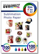 100x A4 Sublimation Paper Iron On Heat Press Transfer Paper Inkjet Print T-shirt