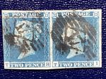 GB Stamps Victoria Two Pence Blue x 2