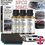 3X Plastic Parts Crystal Coating Easy to Use Car Refresher Gloss Protection 30ml