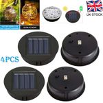 4Pcs Solar Lights Replacement Top with LED Bulbs Solar Panel Lantern Lid Tops UK