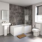 Cube L Shaped Shower Bath 1700mm Bathroom Suite WC Toilet Wash Basin Right Left 