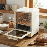 15 L Mini Oven Countertop Electric Toaster Oven with Adjustable Temp Timer White
