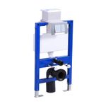 Wall Hung Toilet Frame with Concealed Cistern & Chrome Dual Flush Plate - 6L