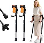 Adjustable Forearm Crutches for Adults 10 Level Height Ergonomic, Wide Floor Mat