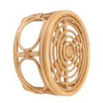 T- Rattan Indoor Plant Stand Round Shape Natural Plant Rack Handmade Rattan