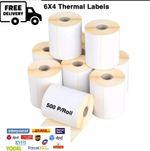 4x6" 100x150mm Direct Thermal Labels 500/roll Zebra Toshiba Citizen 6x4 CHEAPEST