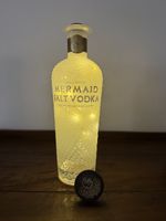 🤍Mermaid Distillery White Vodka Bottle Empty with Fairy Lights Isle Of Wight🤍