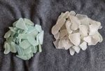 100 Pieces Seaglass for Crafts, Assorted Mixed. Light Blue & White Pieces