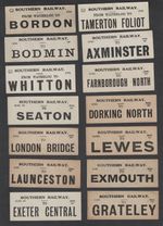 FOURTEEN Old Luggage Labels Label SR All Southern Railway Train
