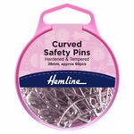 Hemline Curved Safety Pins - Nickel - Hardened & Tempered - 38mm 60pcs