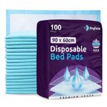 100 x DryEase Disposable Incontinence Bed Pads 90 x 60cm–Highly Absorbent Sheets