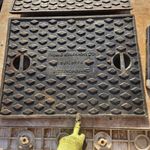 Cast iron Manhole Cover 665mm X 516mm lifting handles drain lid square Corners 