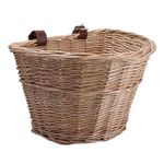 Bike Front D-Shaped Handlebar Basket Wicker Woven Tool Storage Handle Beige