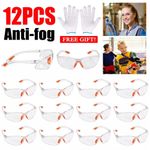 12X Safety Glasses Clear Anti-Fog & Anti-Scratch Work Lab Goggles Eye Protection