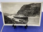 Panama Canal, 1938, SS Belgenland sailing through the Gaillard Cut.