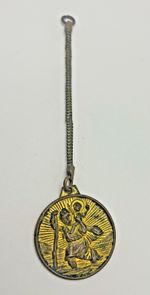 Vintage 1951 Festival of Britain St Christopher Watch Fob Charm Pocket Medal