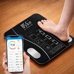 Bluetooth Body Fat Scale Digital Smart Bathroom Scales USB Rechargeable