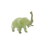 Elephant Figurine Small Hand-Carved Light Green New Jade Vintage Gift