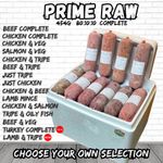 PRIME RAW Frozen Dog Food 454g Rolls 80:10:10 COMPLETE 10 20 or 30