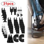 31Pcs Oscillating Tool Saw Blades Wood Plastic Aluminum Cutter Accessories Multi