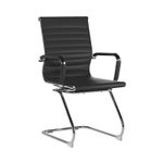 Executive Leather Style Meeting Chair Chrome Cantilever Conference Brand New 