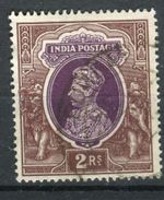 India SG260 KGVI 1937-40 2r purple & brown used