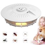 Electric Flea Trap Lamp Dome Flea Trap Insect Trap Catcher with Glue Discs White