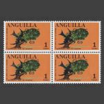 ANGUILLA 1969 : 1c. Christmas Overprint  - Block (4) [MNH] [SG63] [Sc78]