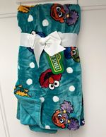Sesame Street Baby Blanket Elmo Cookie Monster Soft Plush Teal 76x102cm New