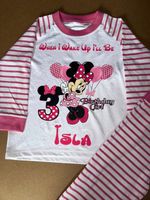 MINNIE MOUSE When I Wake Up I Will Be Personalised Pjs Upto 3-4 Years Pink