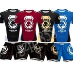 Kids Boys Girl Boxing UFC MMA Shirt Shorts Kit Training T-Shirts Sets