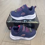 Skechers Toddlers Sola Glow Light Up Trainers / Size UK8 EUR25 Navy Pink New