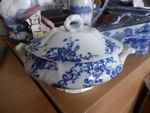 Collectors  vintage blue white lidded tureen dish Lorna