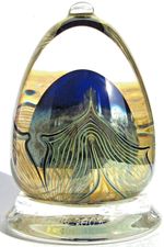 Paperweight MARC BOUTTE pulled feather design 2003, autographed