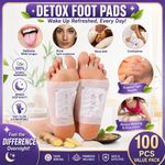 100Pcs Herbal Ginger Detox Foot Pads Patches Body Toxins Cleansing Anti-Swelling