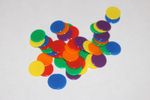 50 x ASSORTED COLOUR PLASTIC COUNTERS - TIDDLY WINKS - FREE P + P