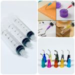 3x 10ml Syringes & 10pcs Mix Curved Blunt Dispensing Tips For Glue Ink & Crafts