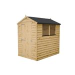 Waltons 6x4 Wooden Garden Shed Overlap Apex Single Door Windows Storage 6ft 4ft